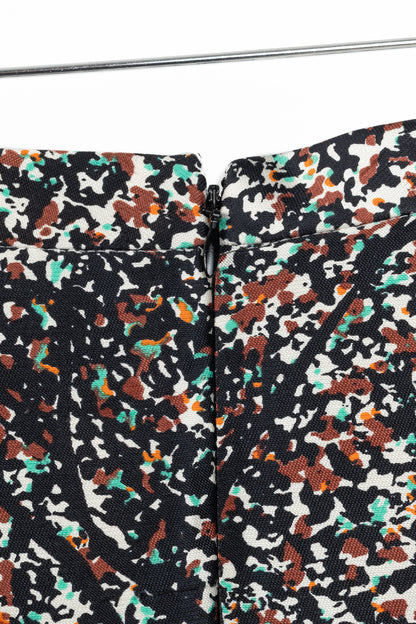 Balenciaga Resort 2012 Runway White Leaves-Print Silk Full Mini Skirt