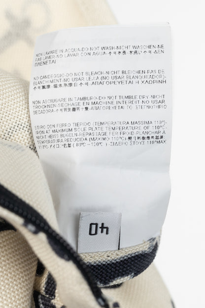 Balenciaga Cream & Black Anchor-Print Silk Mini Skirt