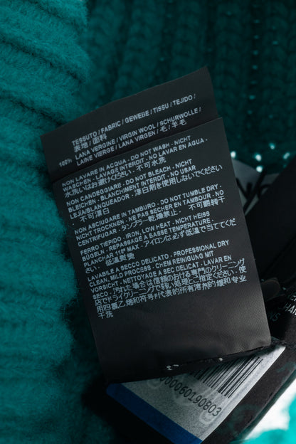 Balenciaga AW17 Runway Turquoise Oversized Ribbed Wool Turtleneck Sweater