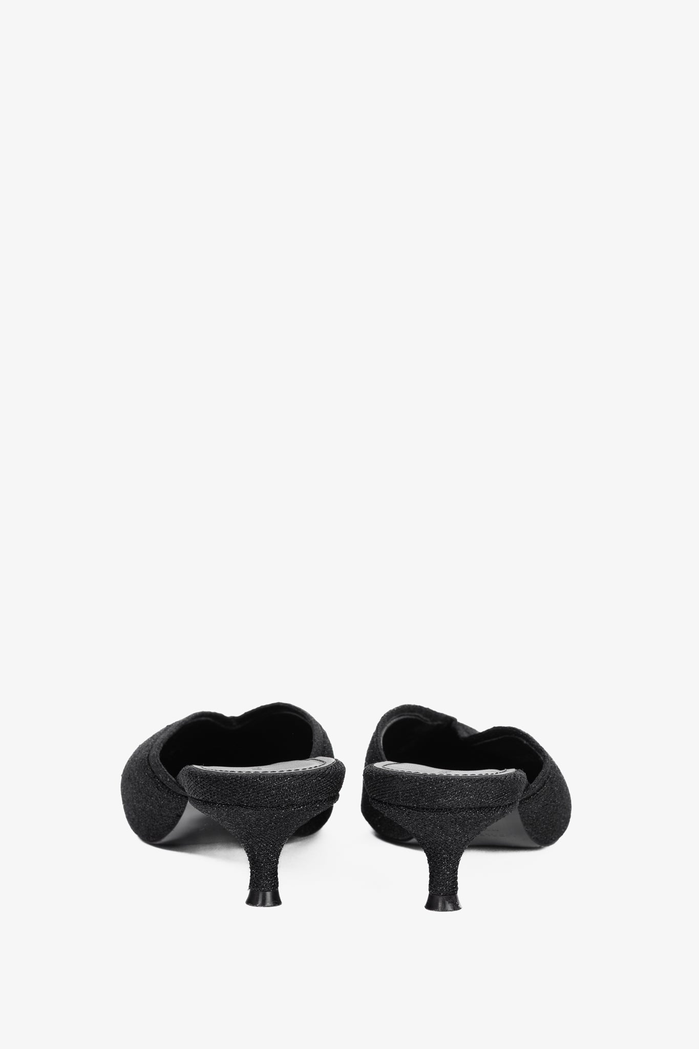 Balenciaga Black Glitter Knit Pointed-Toe Knife Mules