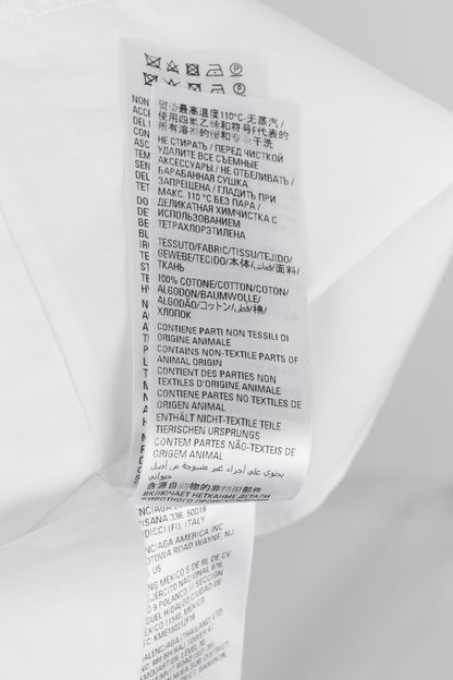 Balenciaga White Oversized Cotton Poplin Raw-Cut Shirt
