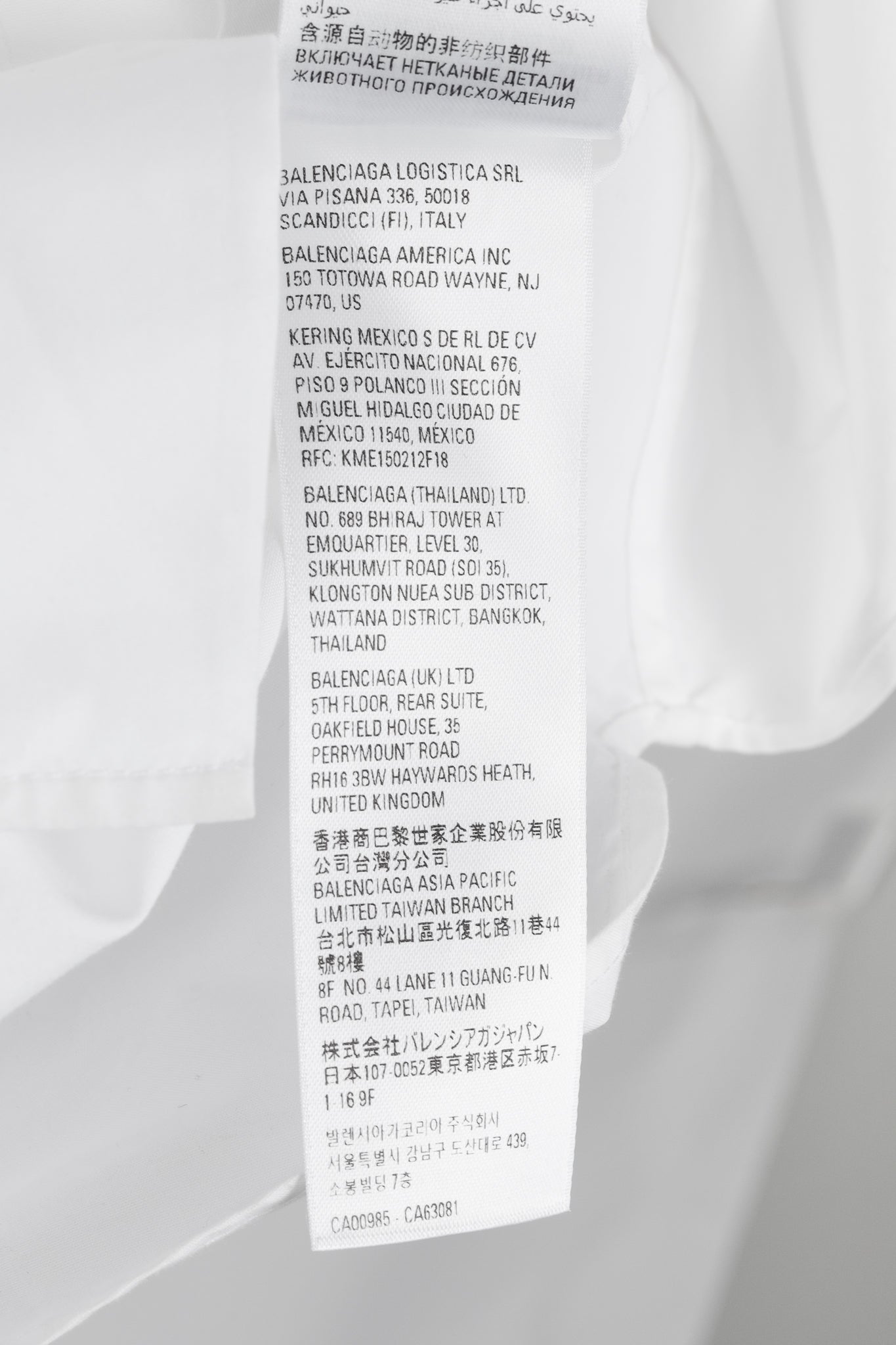 Balenciaga White Oversized Cotton Poplin Raw-Cut Shirt