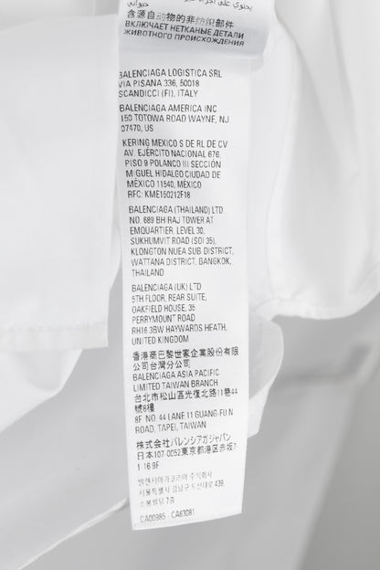 Balenciaga White Oversized Cotton Poplin Raw-Cut Shirt