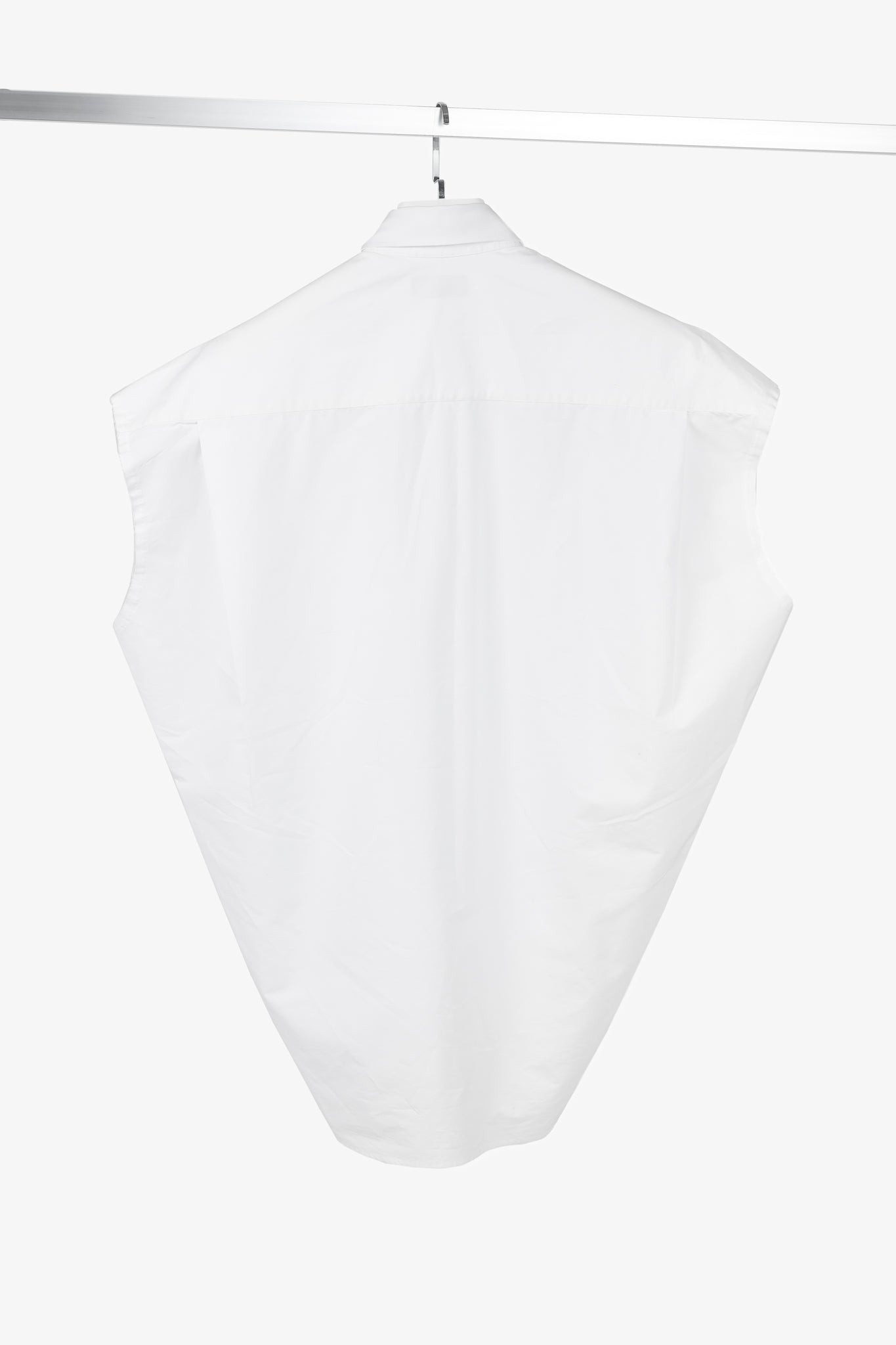 Balenciaga White Oversized Cotton Poplin Raw-Cut Shirt