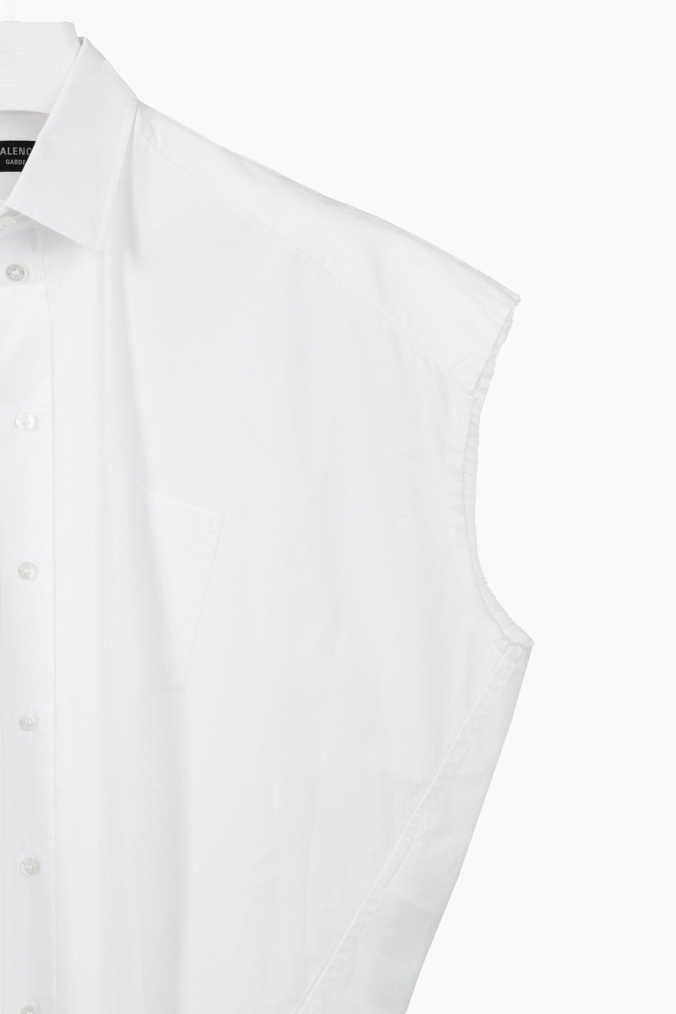 Balenciaga White Oversized Cotton Poplin Raw-Cut Shirt