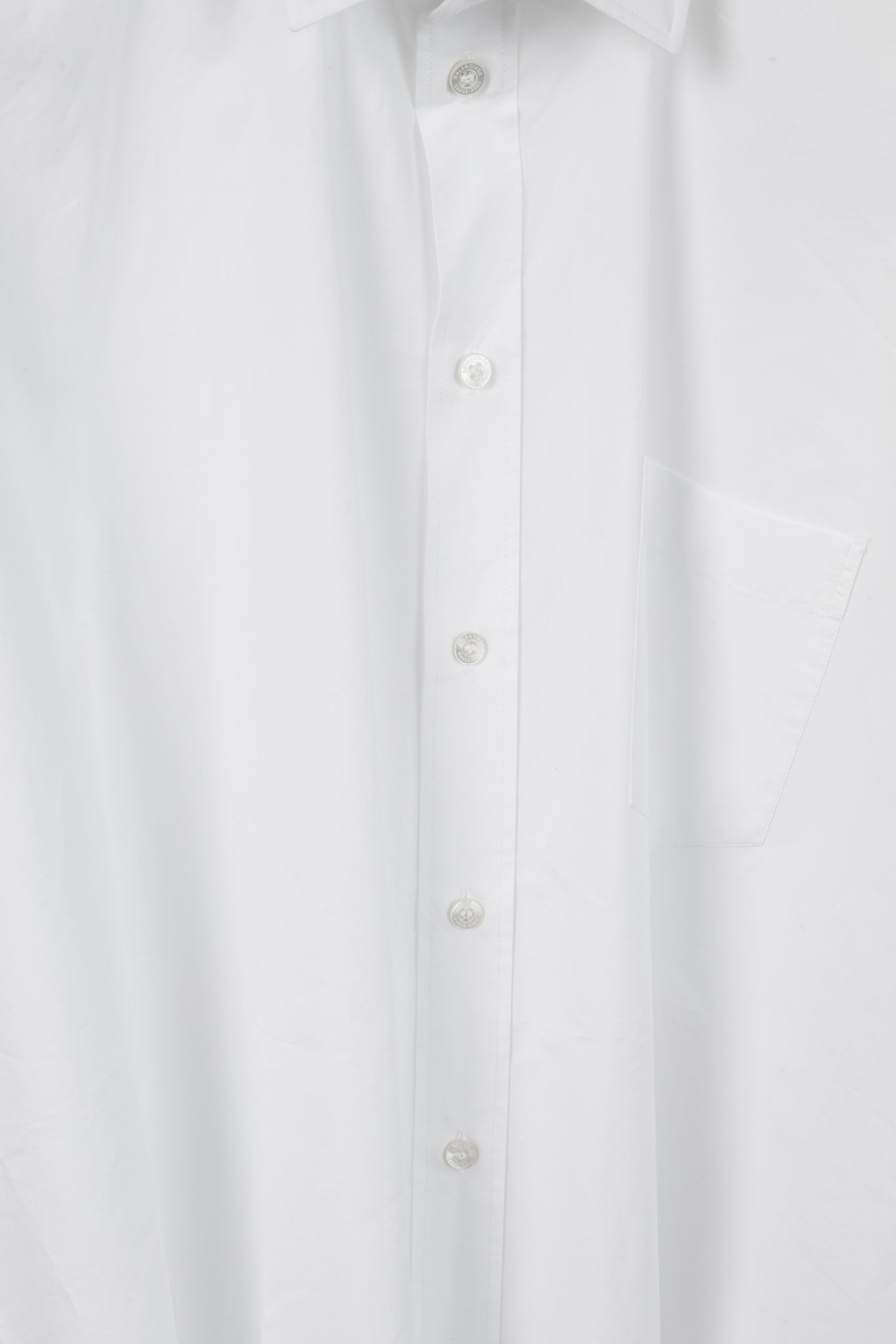 Balenciaga White Oversized Cotton Poplin Raw-Cut Shirt