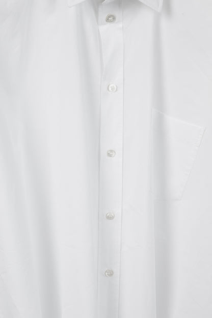 Balenciaga White Oversized Cotton Poplin Raw-Cut Shirt