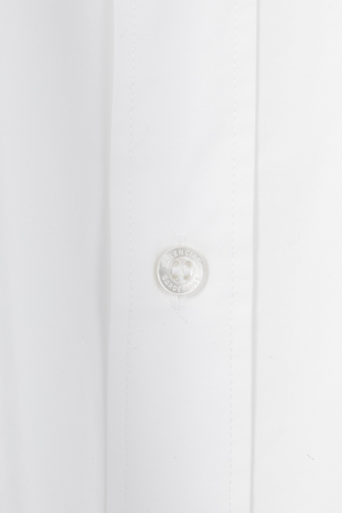 Balenciaga White Oversized Cotton Poplin Raw-Cut Shirt