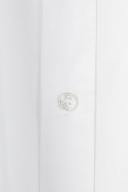 Balenciaga White Oversized Cotton Poplin Raw-Cut Shirt