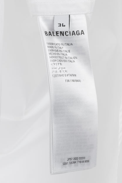 Balenciaga White Oversized Cotton Poplin Raw-Cut Shirt