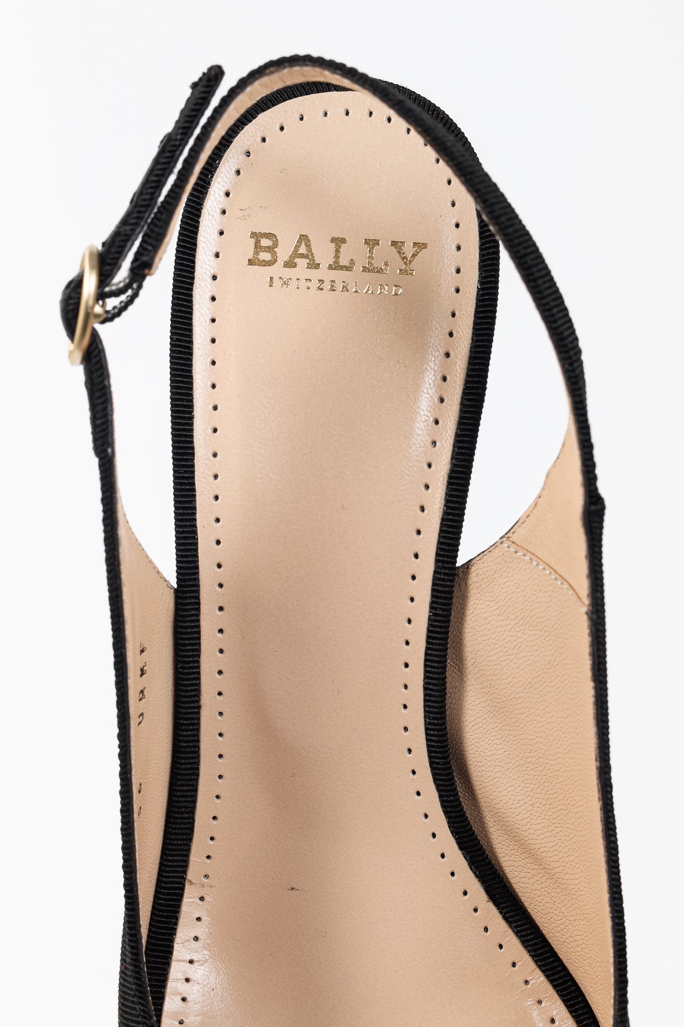 Bally Ciel Black Fabric Slingback Pointed-Toe Heels