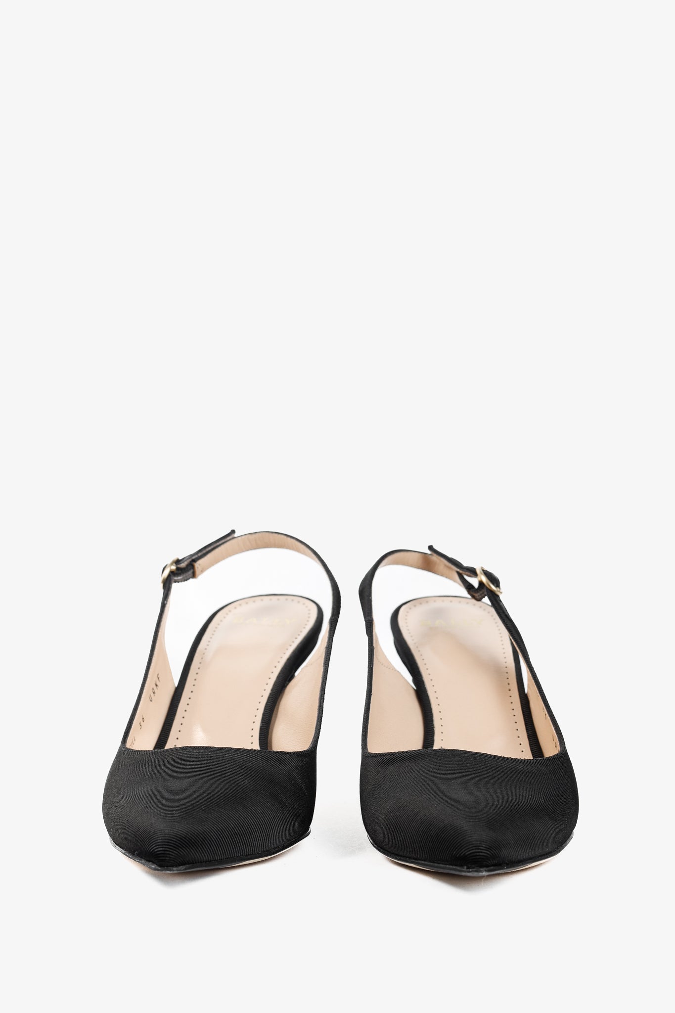 Bally Ciel Black Fabric Slingback Pointed-Toe Heels