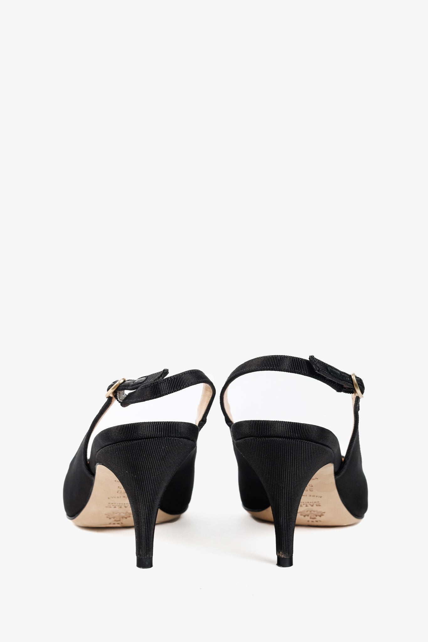 Bally Ciel Black Fabric Slingback Pointed-Toe Heels