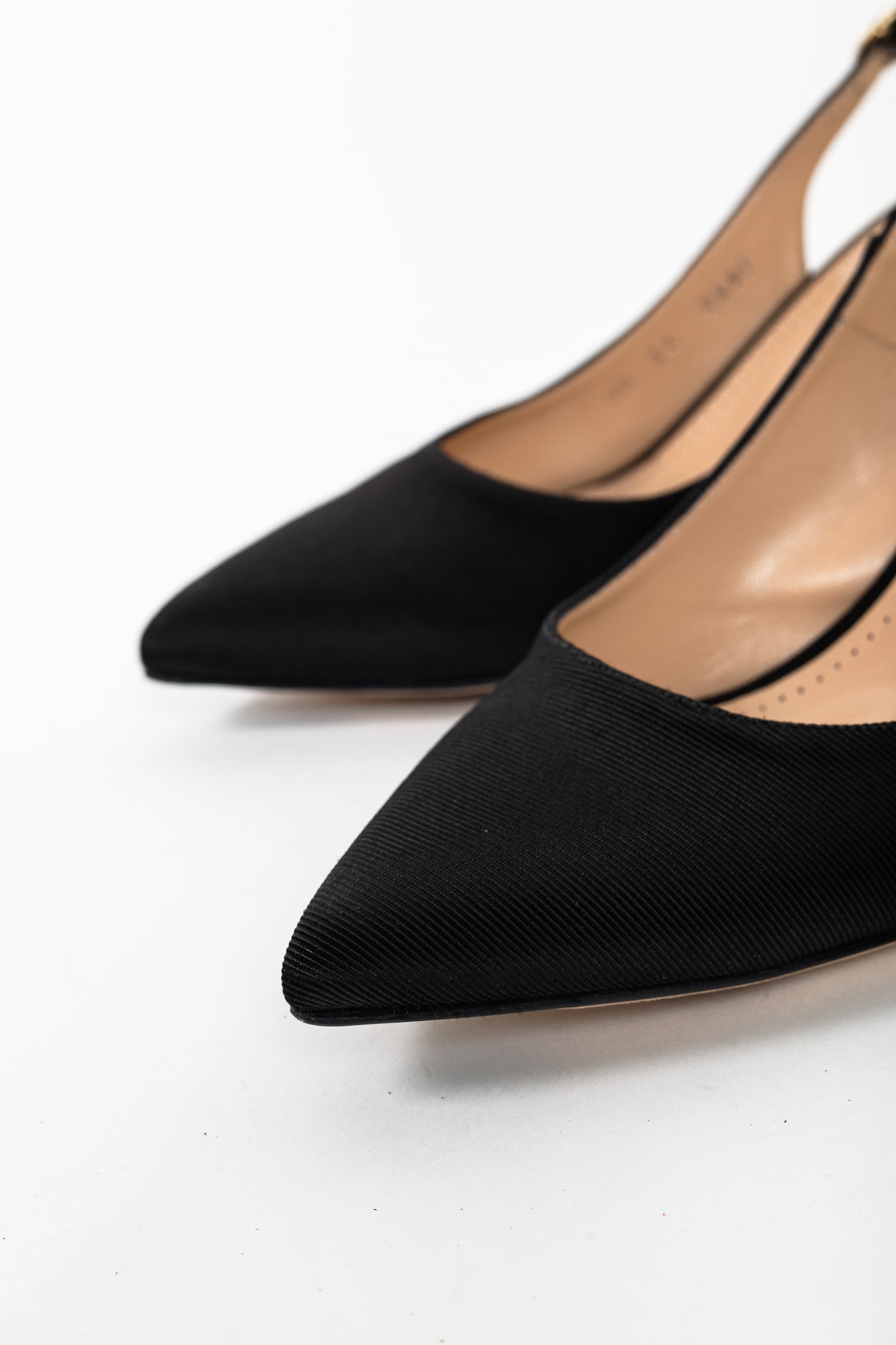 Bally Ciel Black Fabric Slingback Pointed-Toe Heels
