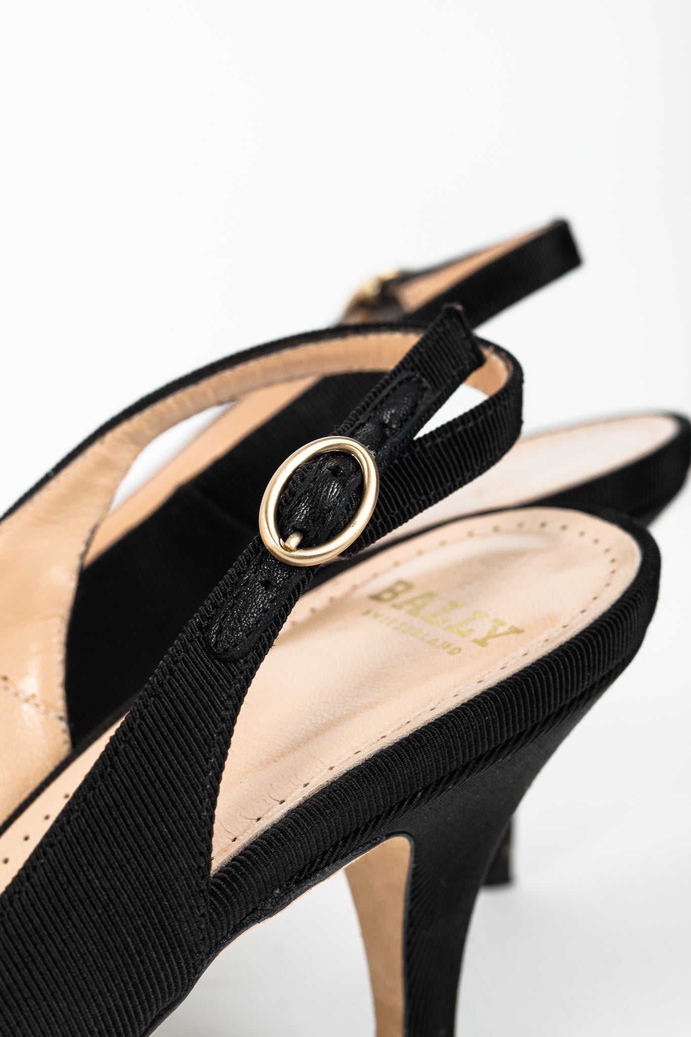 Bally Ciel Black Fabric Slingback Pointed-Toe Heels