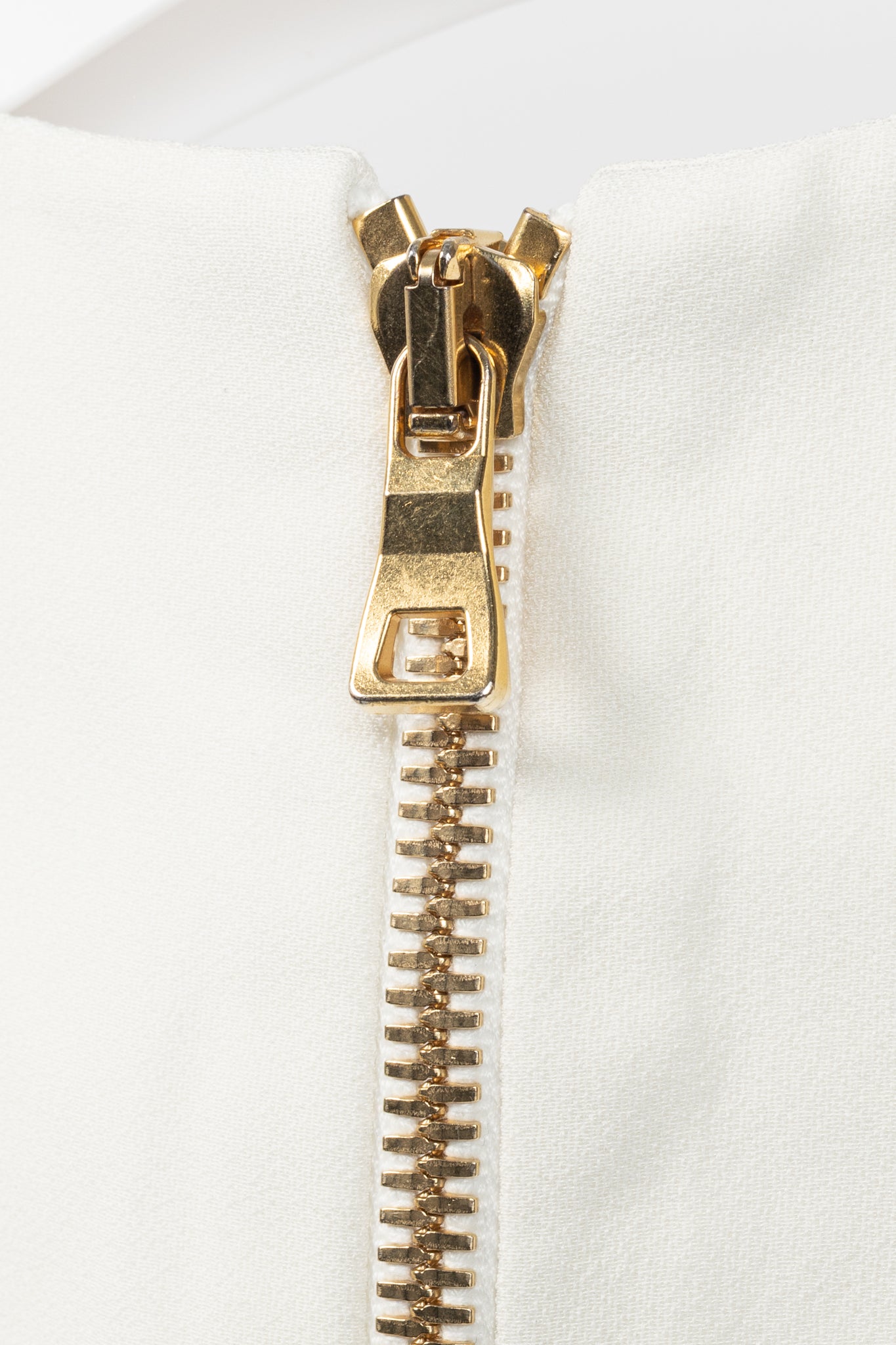 Balmain White Crepe Square-Neck Cropped Bustier