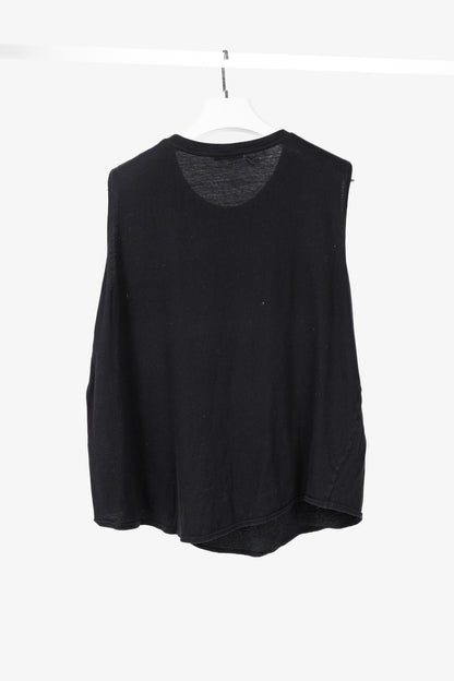 Balmain Black Cotton "#Balmain Army" Graphic Muscle Tank