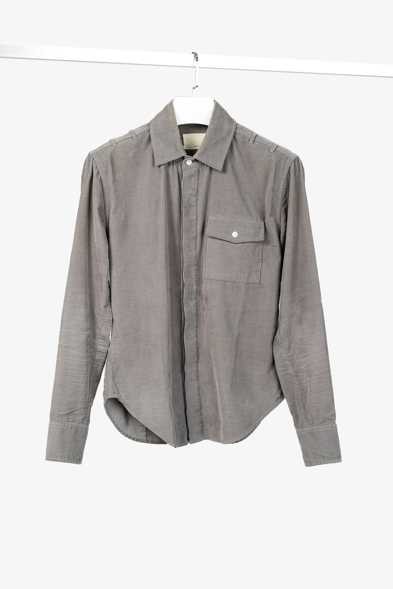 Band of Outsiders Grey Corduroy Button-Up Shirt