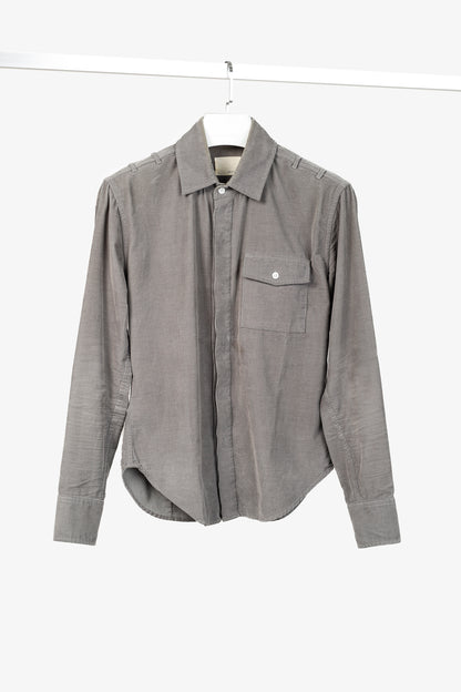 Band of Outsiders Grey Corduroy Button-Up Shirt