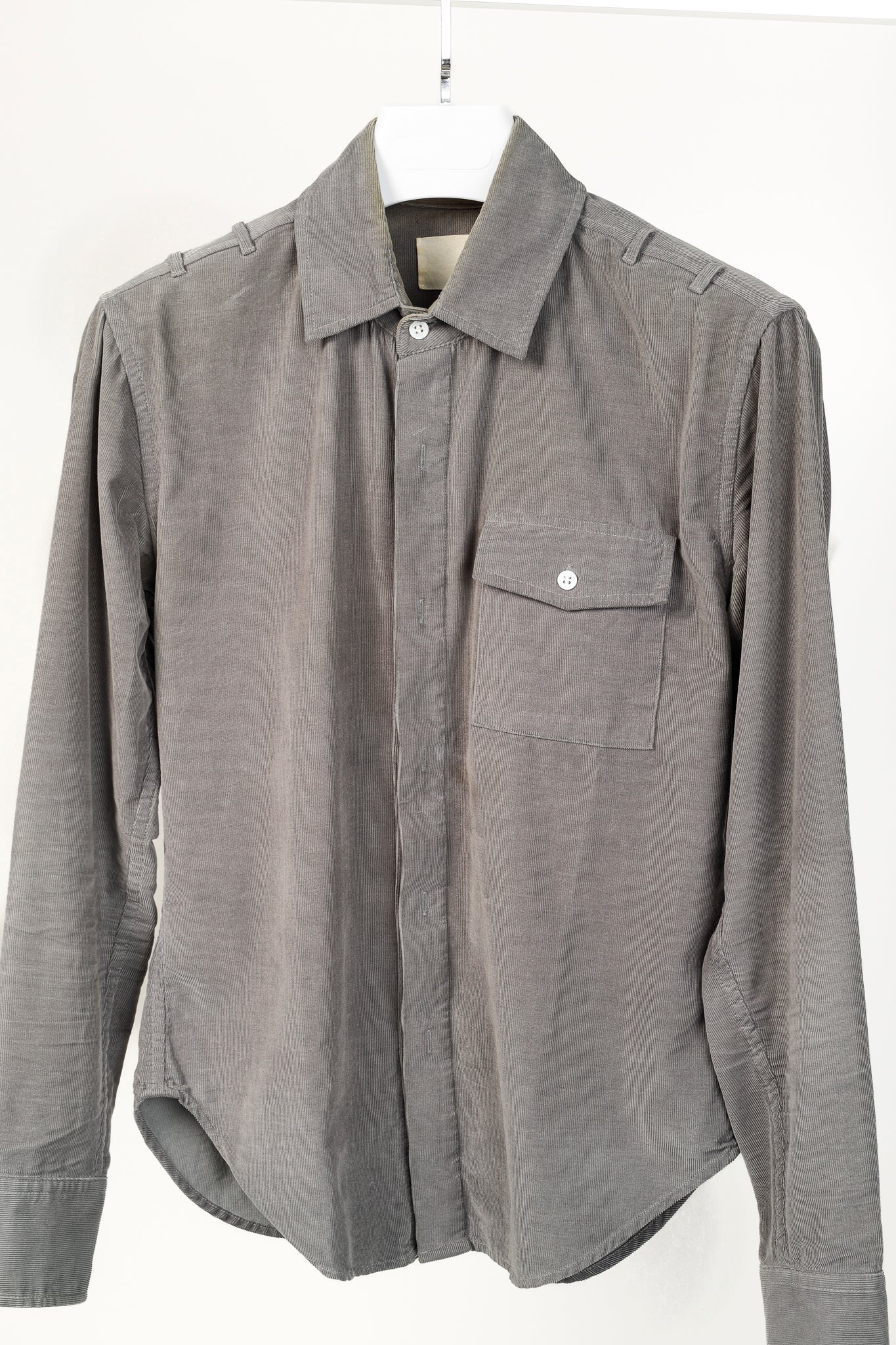 Band of Outsiders Grey Corduroy Button-Up Shirt