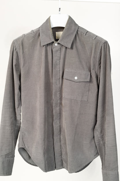 Band of Outsiders Grey Corduroy Button-Up Shirt