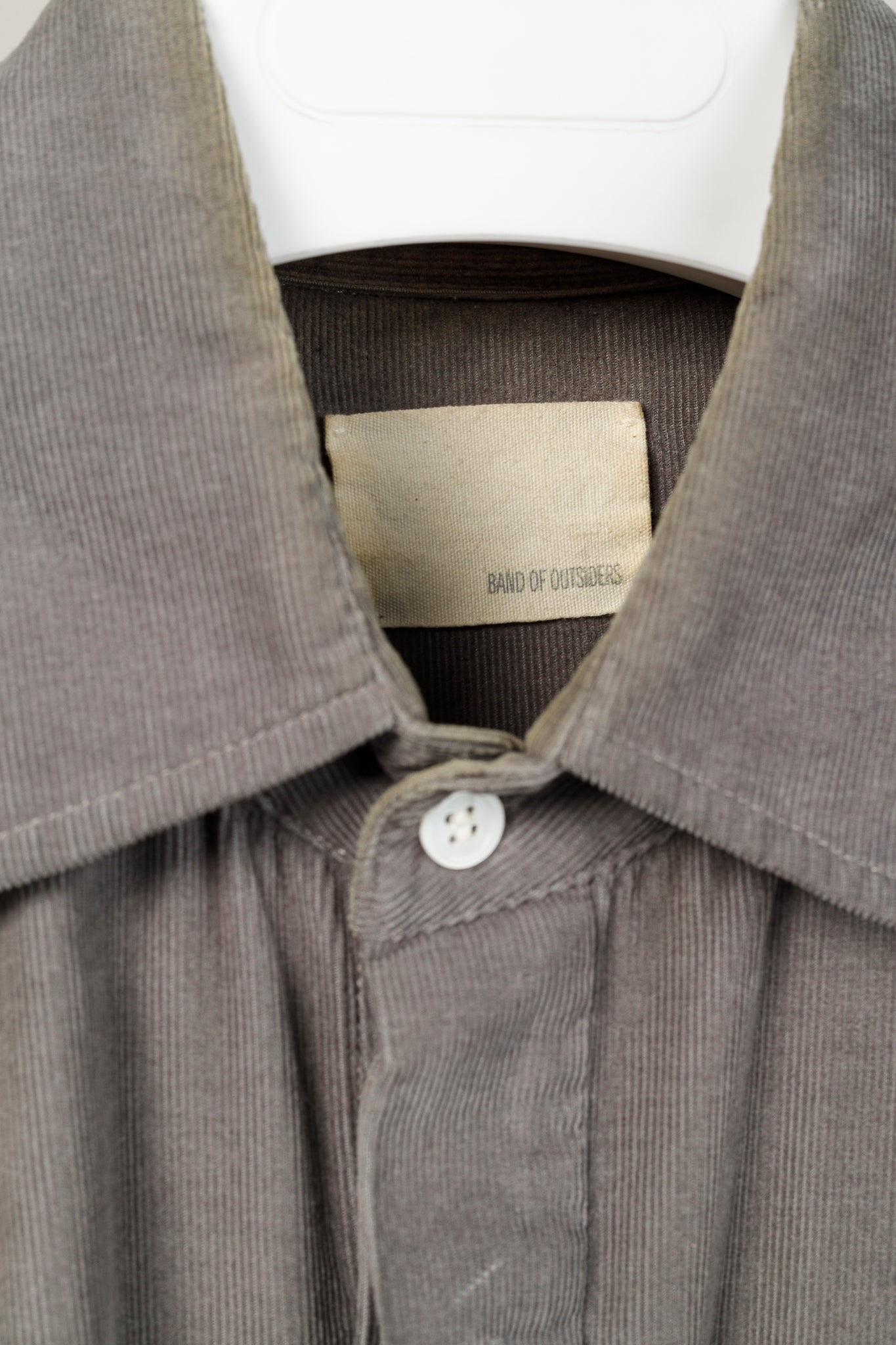 Band of Outsiders Grey Corduroy Button-Up Shirt