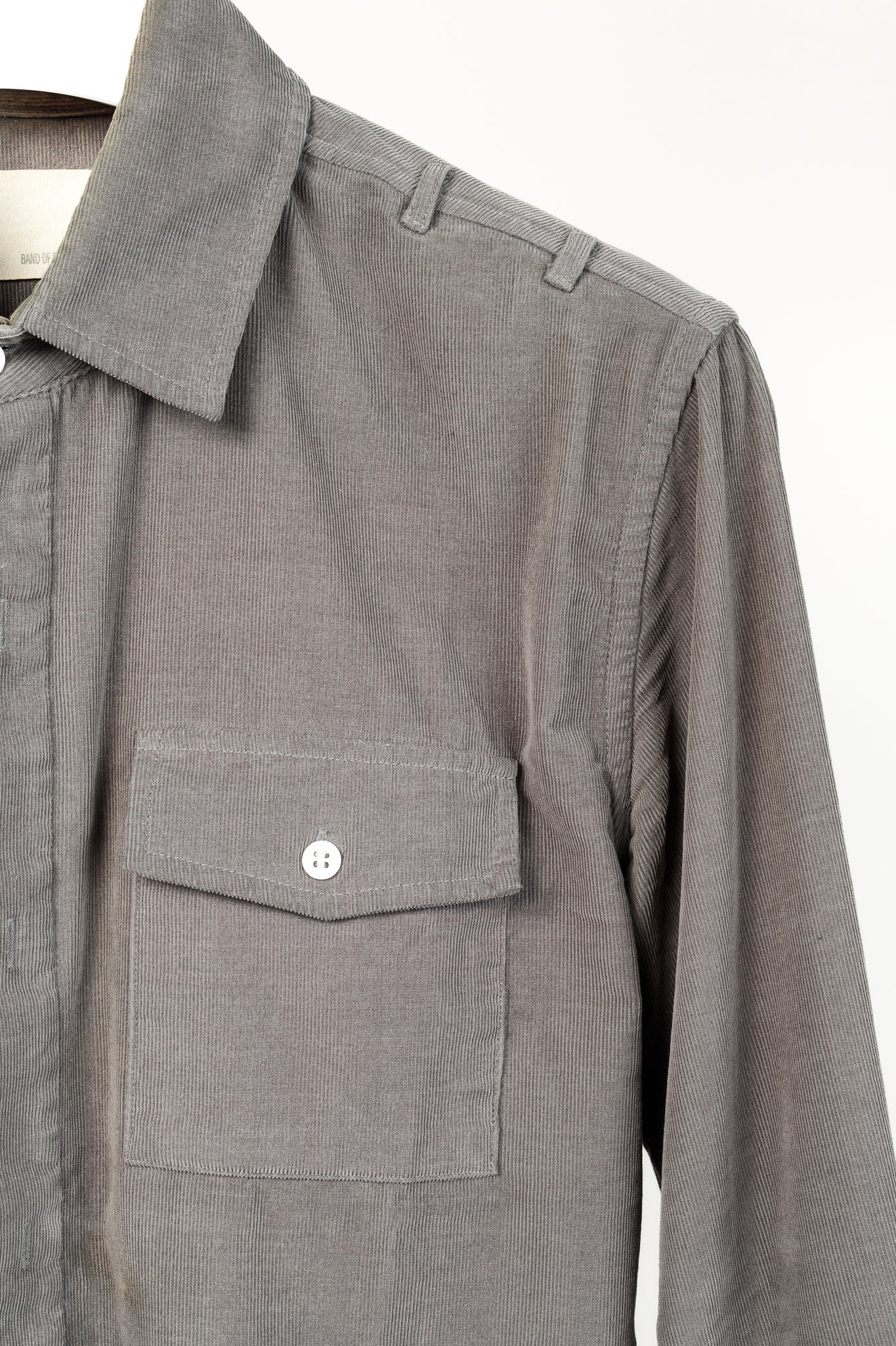 Band of Outsiders Grey Corduroy Button-Up Shirt