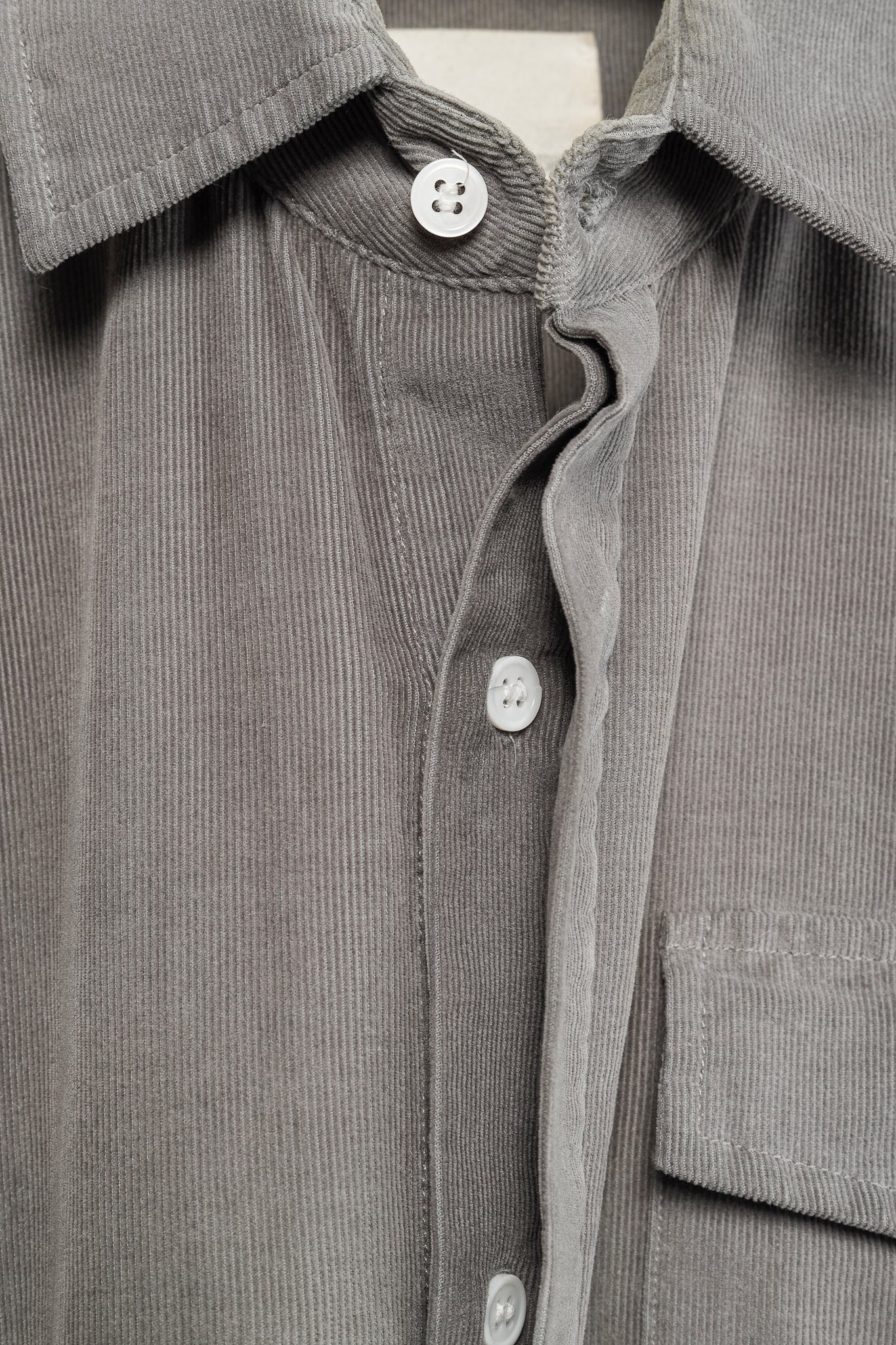 Band of Outsiders Grey Corduroy Button-Up Shirt
