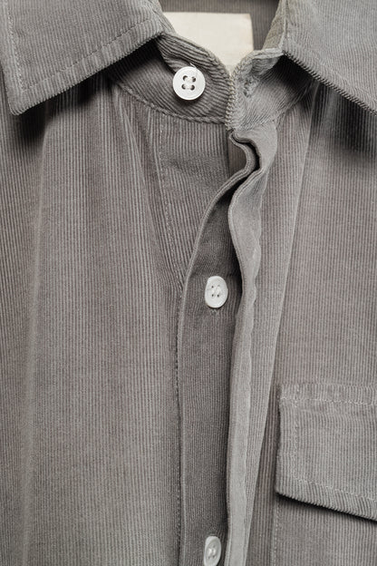 Band of Outsiders Grey Corduroy Button-Up Shirt