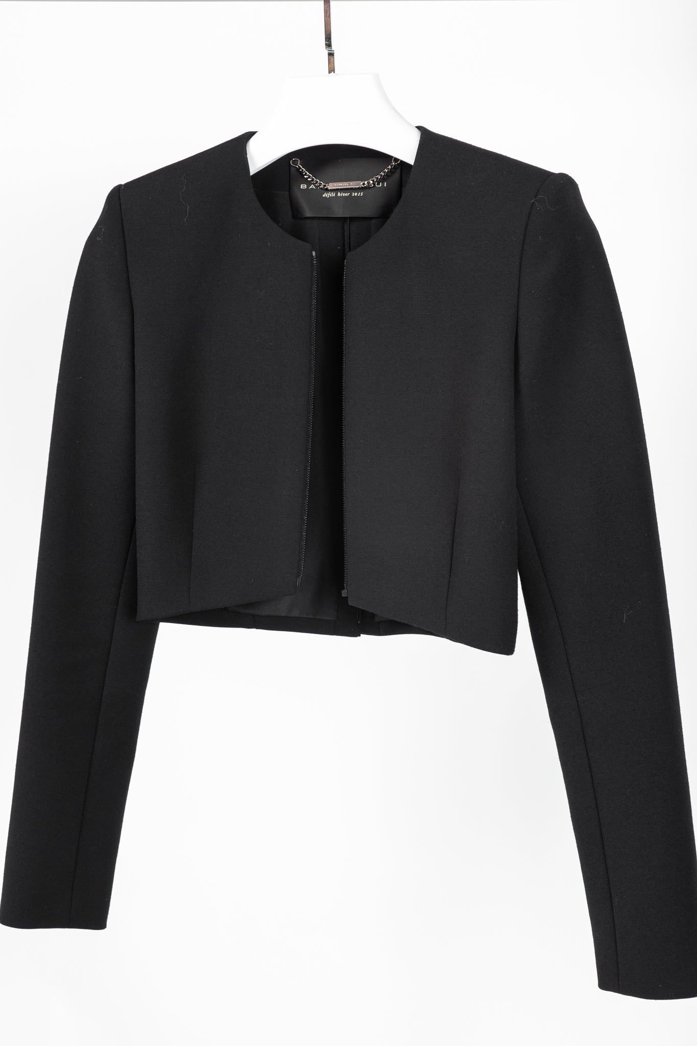 Barbara Bui AW/15 Runway Black Cropped Zip Jacket