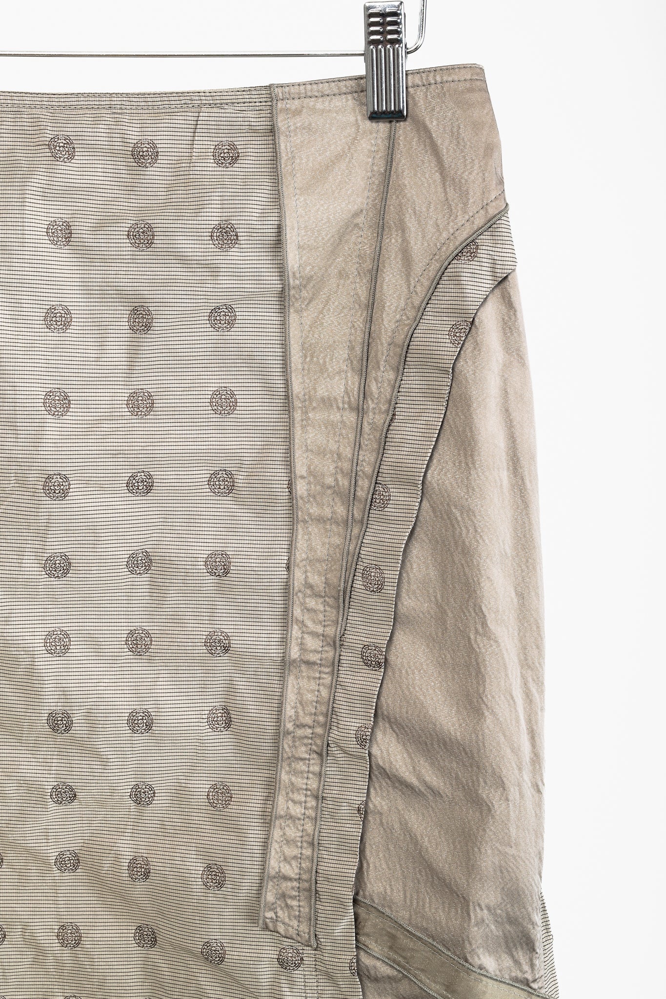 Beate Heymann Beige Taffeta Patchwork Bubble Midi Skirt