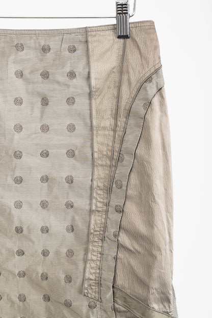 Beate Heymann Beige Taffeta Patchwork Bubble Midi Skirt