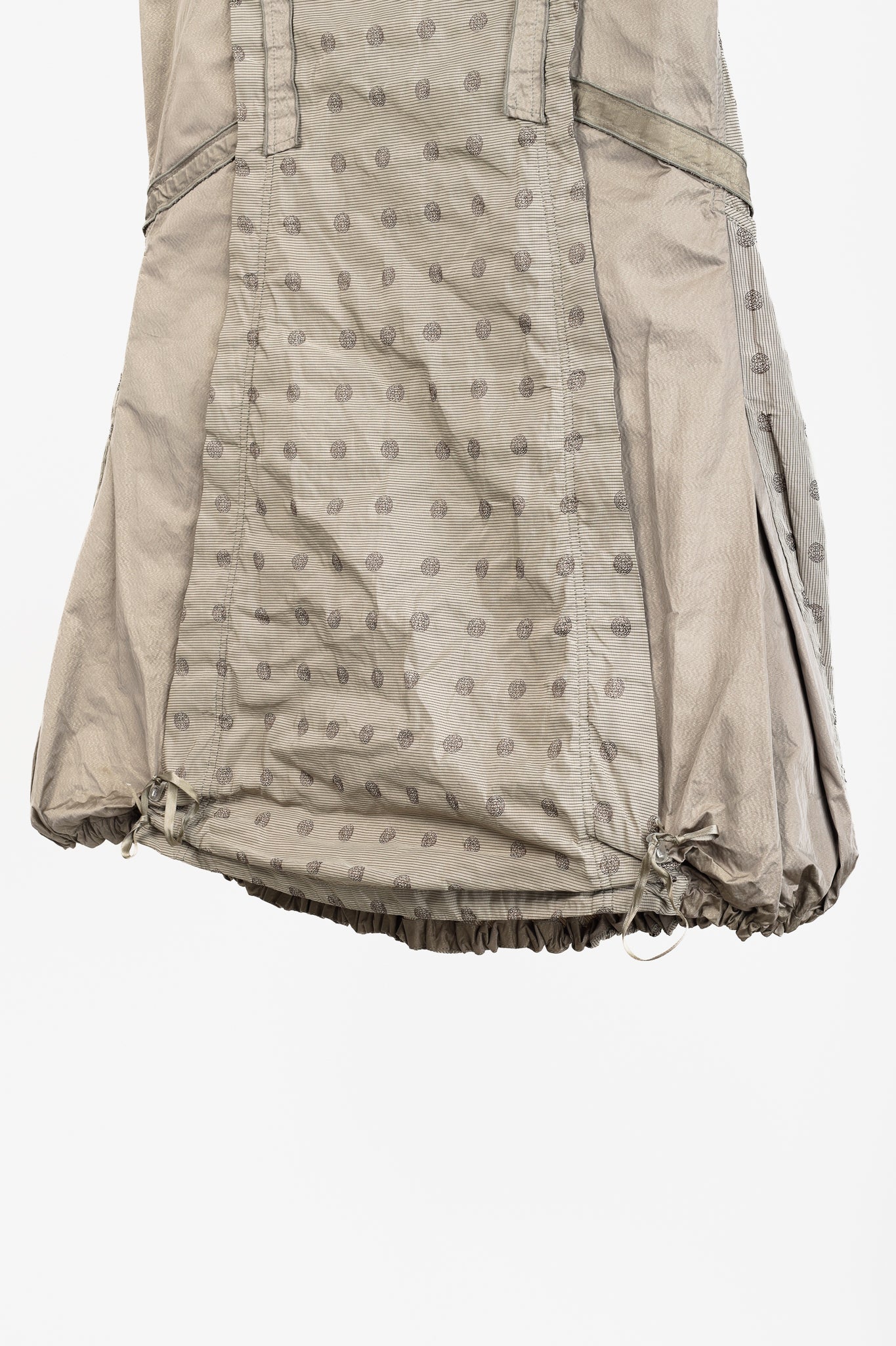 Beate Heymann Beige Taffeta Patchwork Bubble Midi Skirt