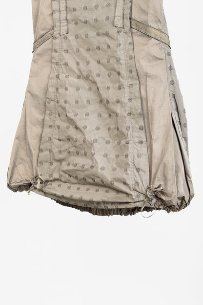 Beate Heymann Beige Taffeta Patchwork Bubble Midi Skirt