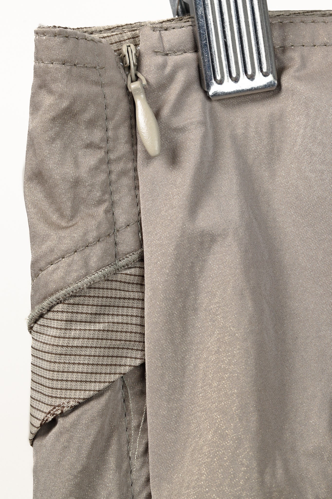 Beate Heymann Beige Taffeta Patchwork Bubble Midi Skirt
