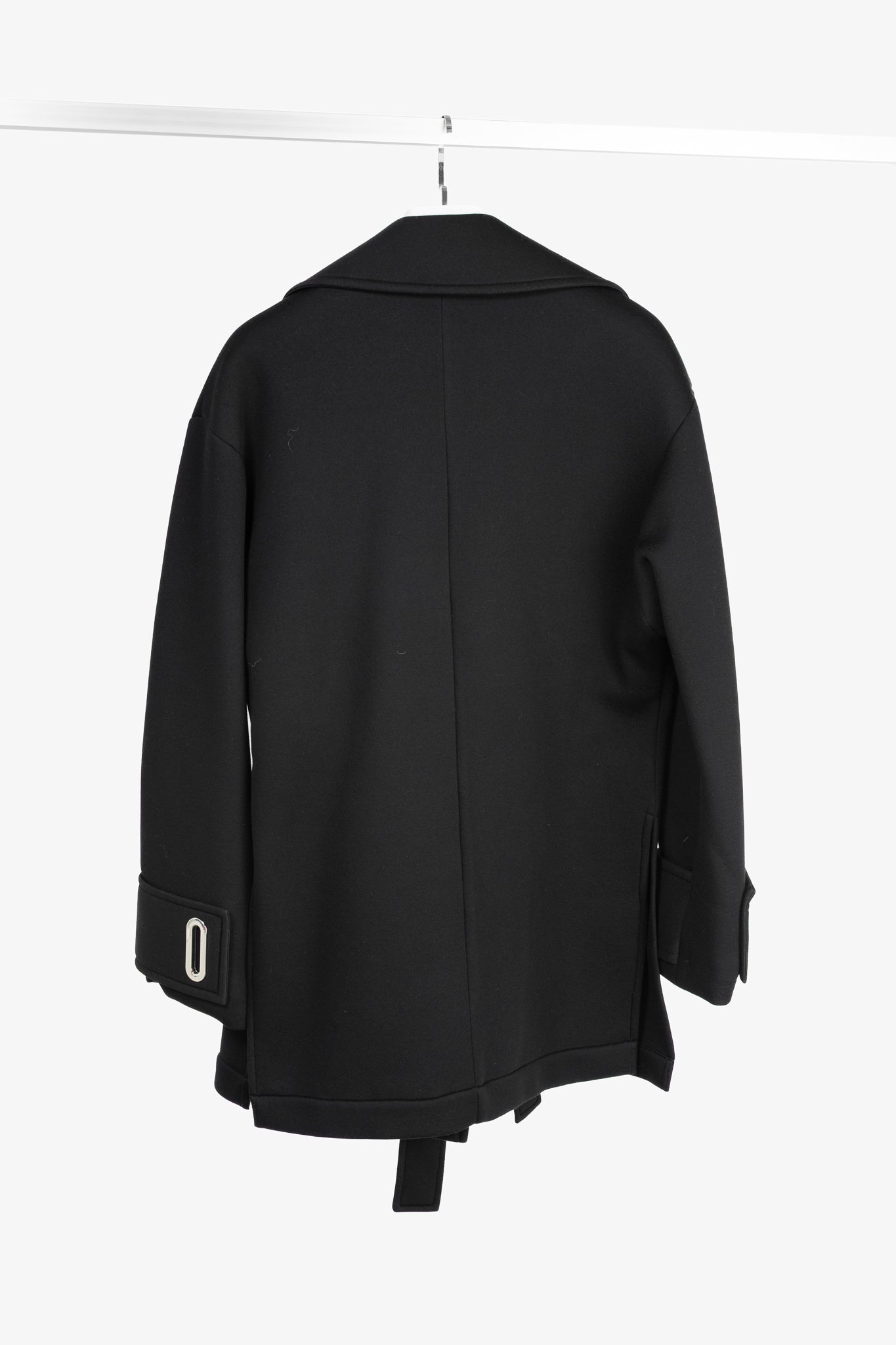 Beaufille Phoenix Black Modal-Neoprene Oversized Wrap Jacket