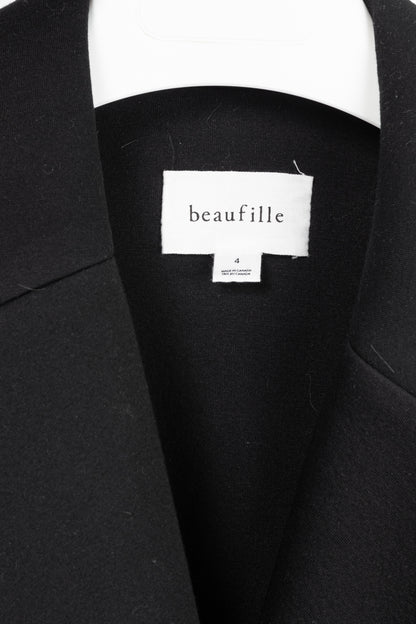 Beaufille Phoenix Black Modal-Neoprene Oversized Wrap Jacket