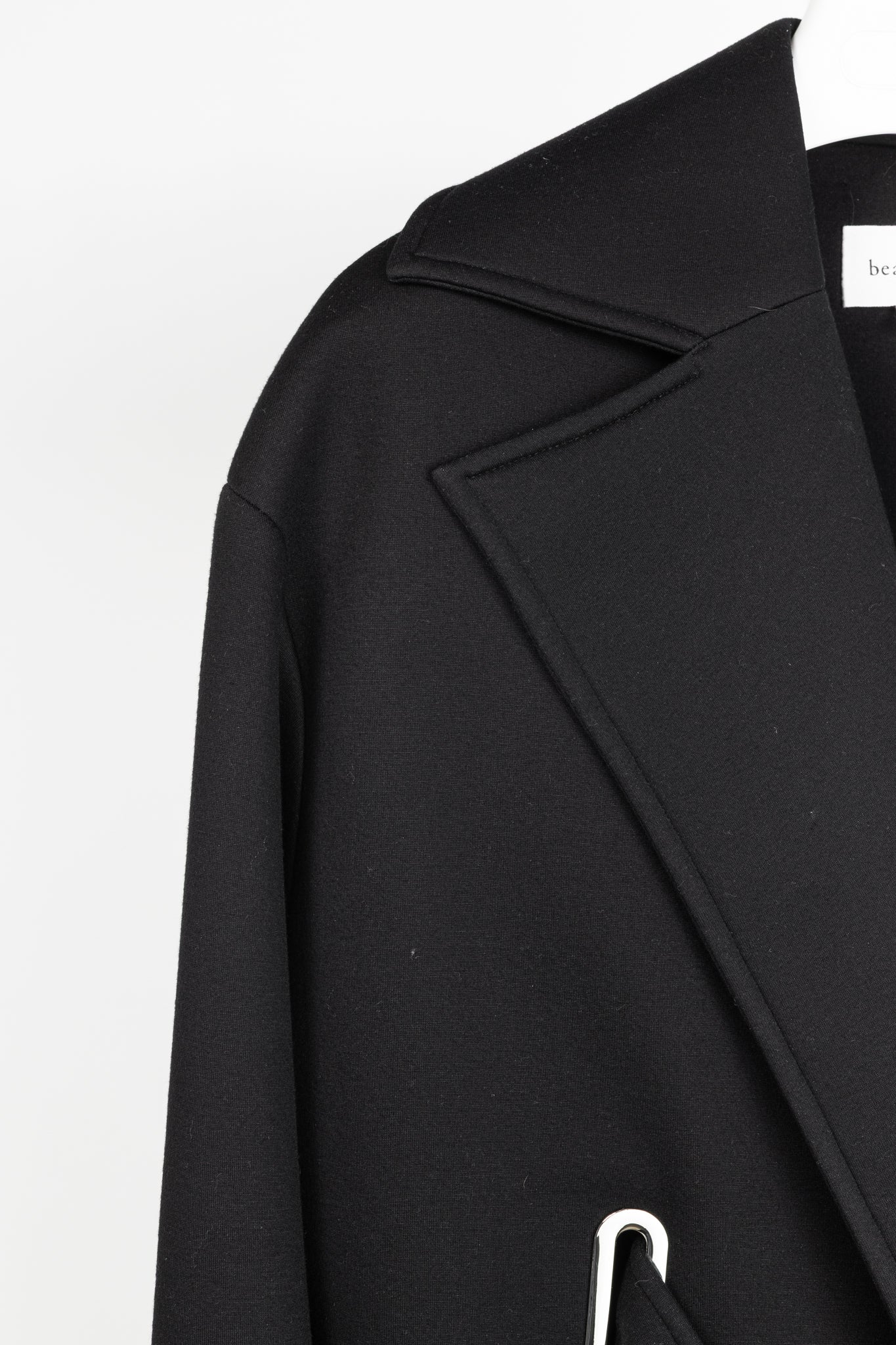 Beaufille Phoenix Black Modal-Neoprene Oversized Wrap Jacket