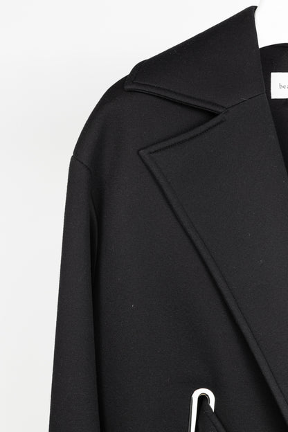 Beaufille Phoenix Black Modal-Neoprene Oversized Wrap Jacket