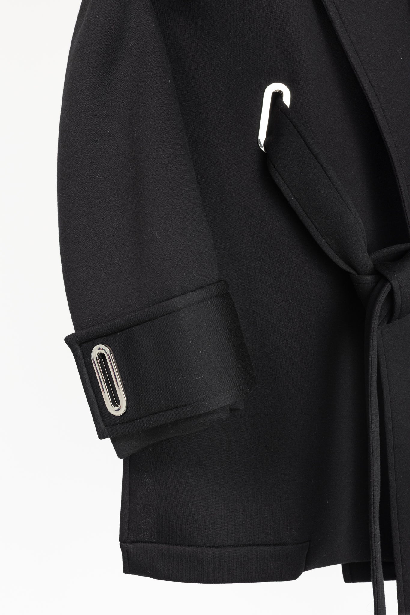 Beaufille Phoenix Black Modal-Neoprene Oversized Wrap Jacket