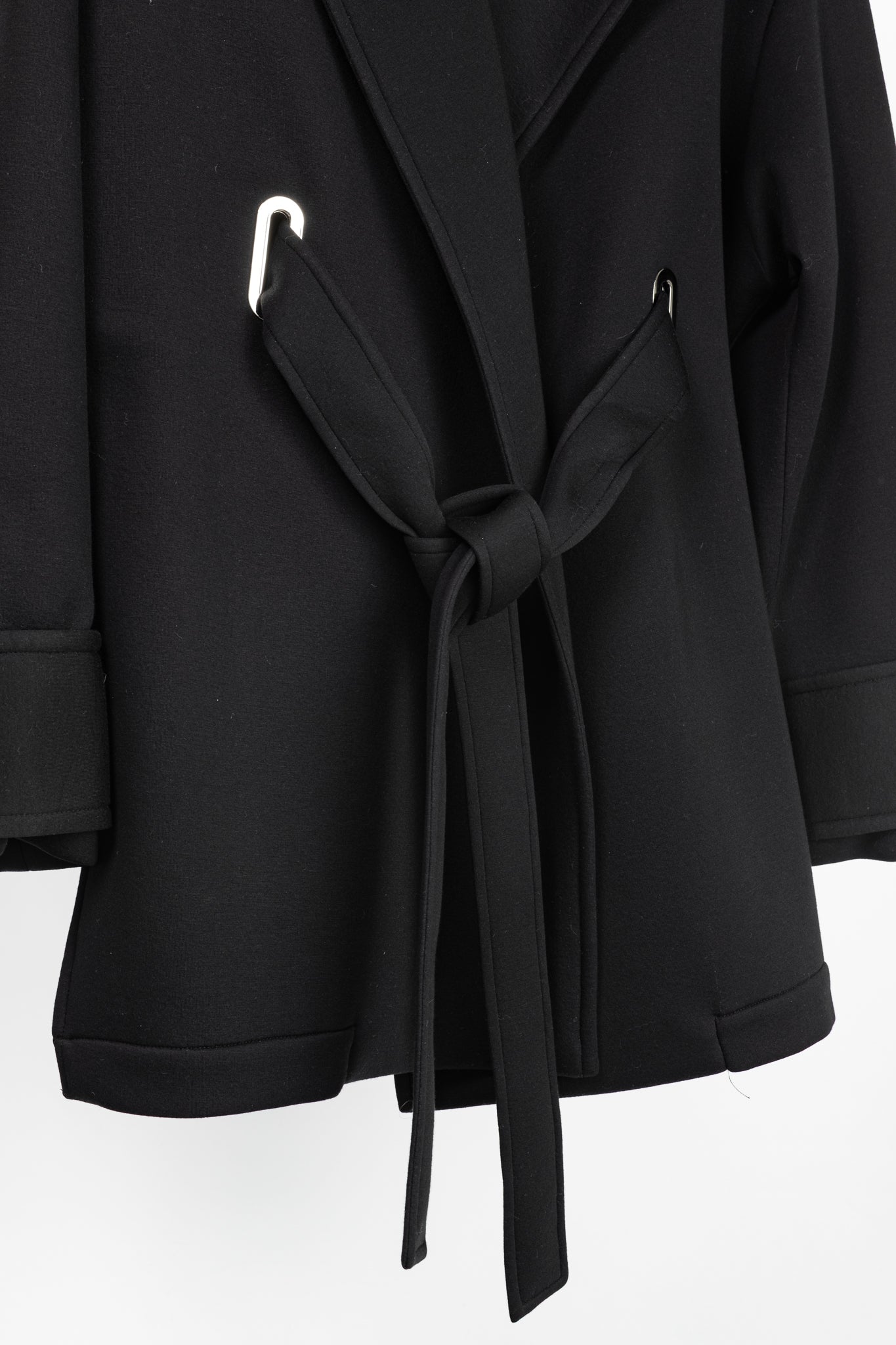 Beaufille Phoenix Black Modal-Neoprene Oversized Wrap Jacket