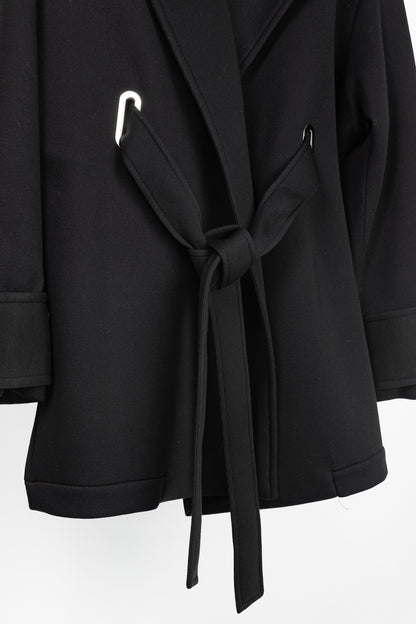 Beaufille Phoenix Black Modal-Neoprene Oversized Wrap Jacket