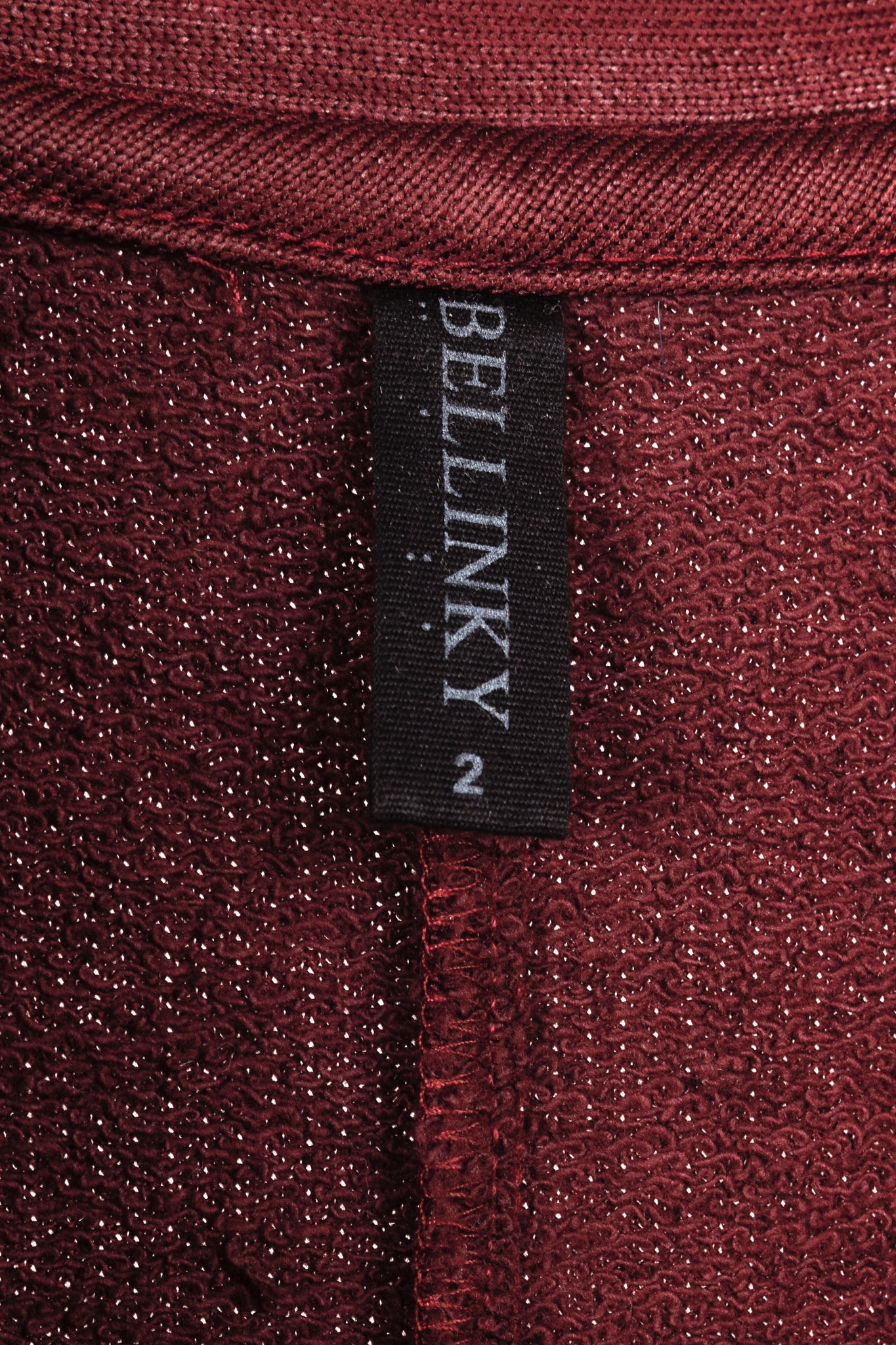 Bellinky Burgundy Shiny French Terry Maxi Dress