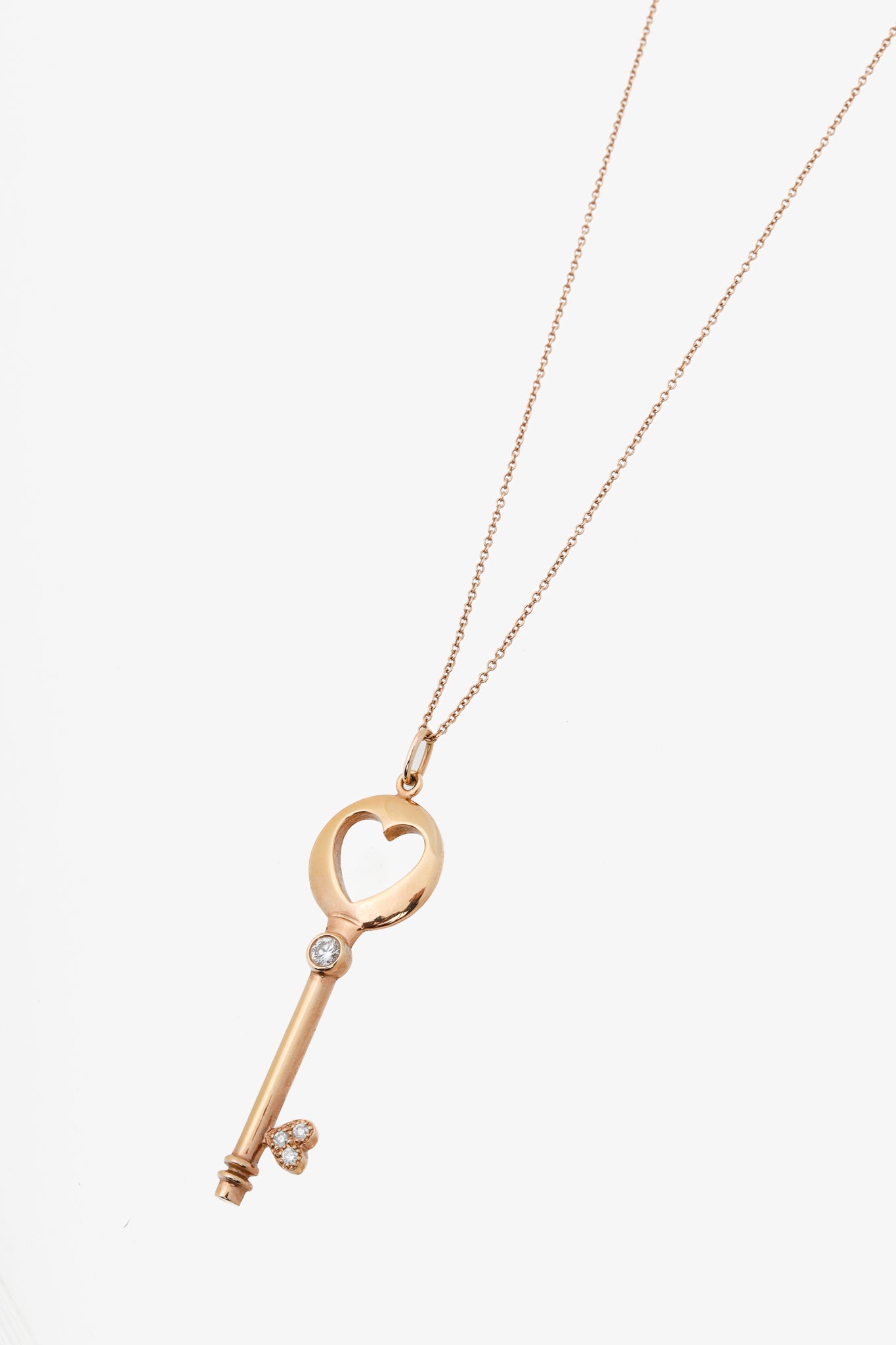 Birks 18k Gold Heart-Motif Key-Pendant Necklace