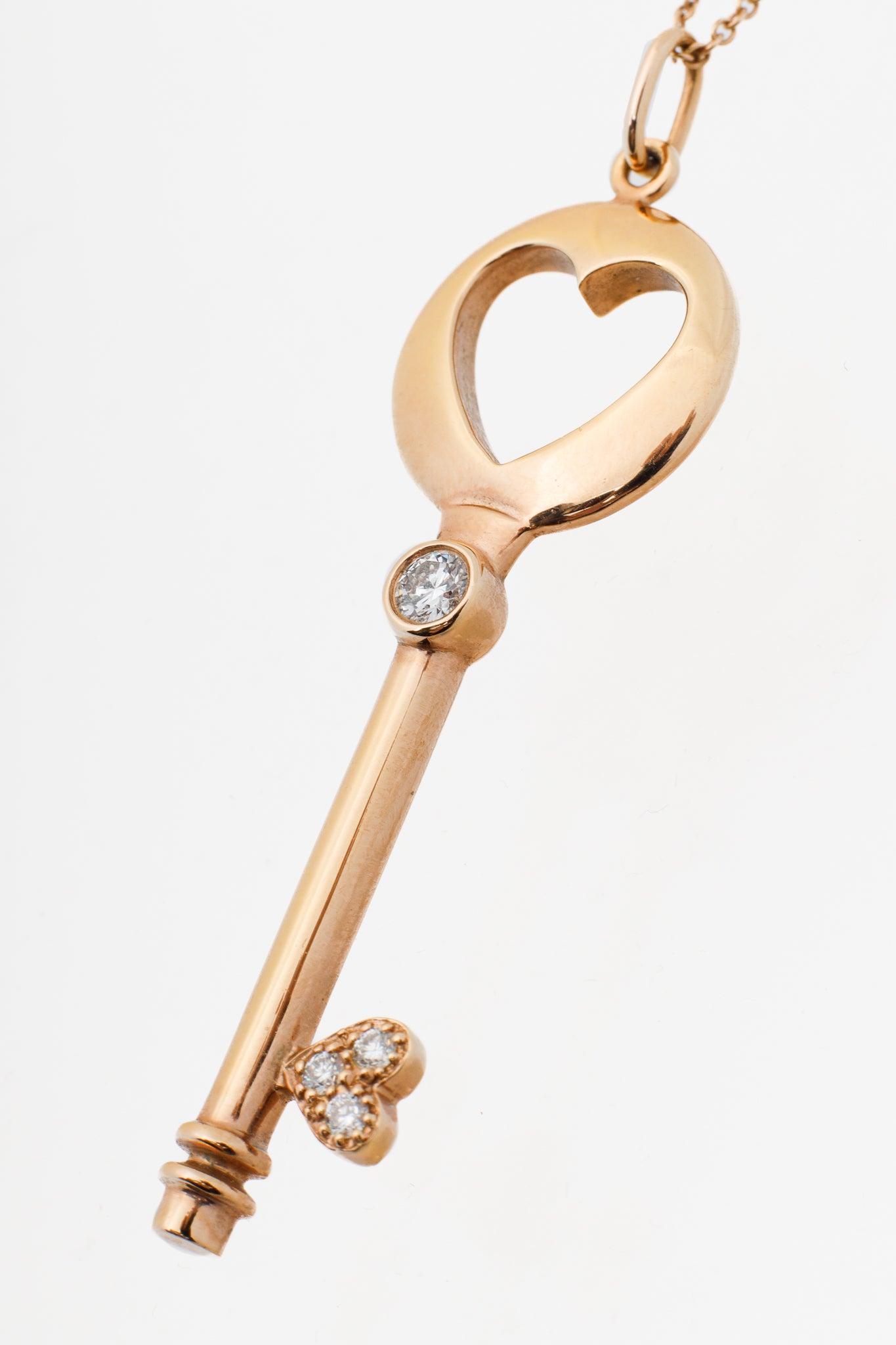 Birks 18k Gold Heart-Motif Key-Pendant Necklace