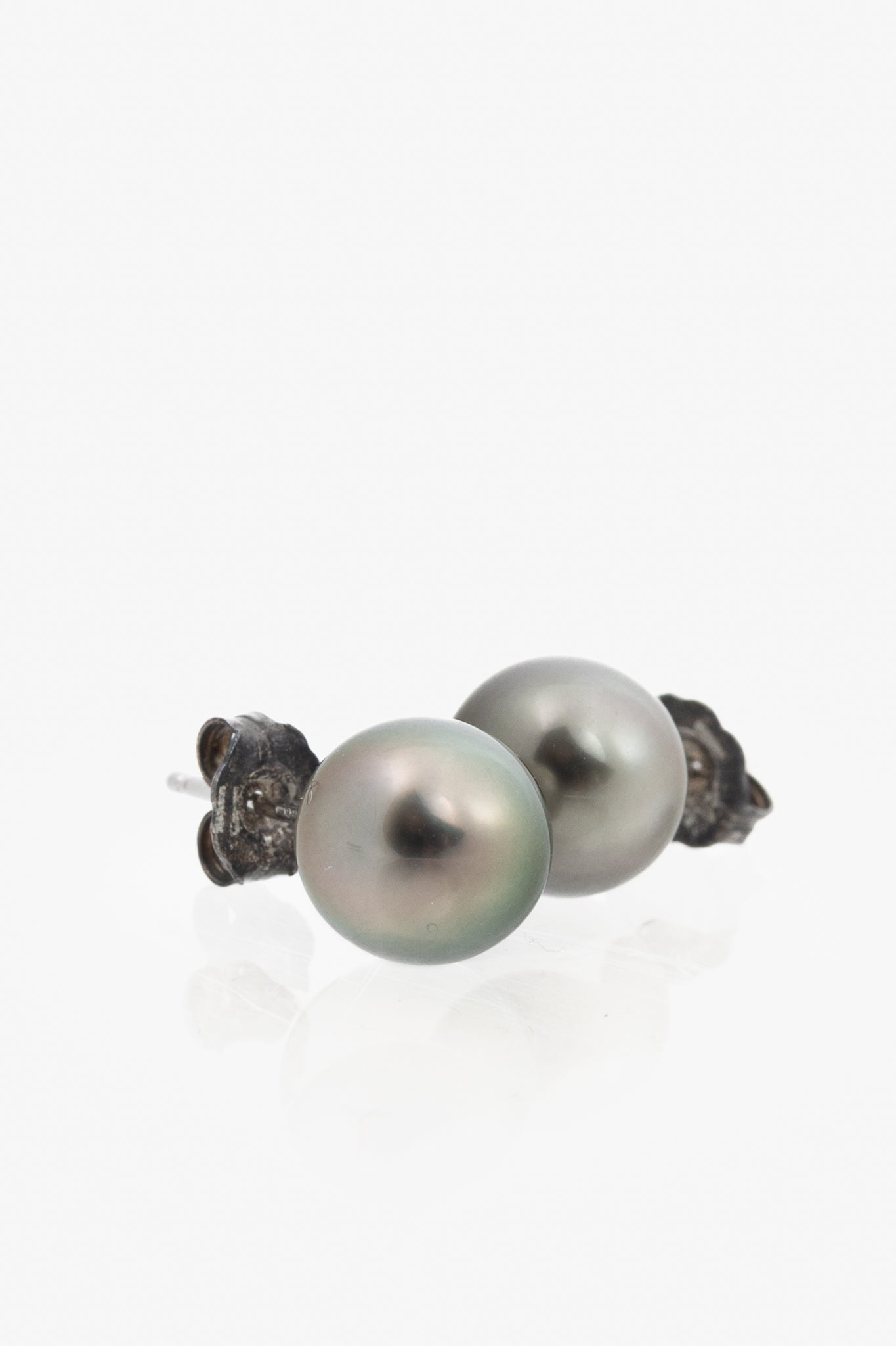Birks Grey Tahitian Pearl Stud Earrings