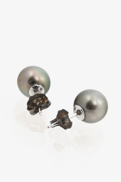 Birks Grey Tahitian Pearl Stud Earrings