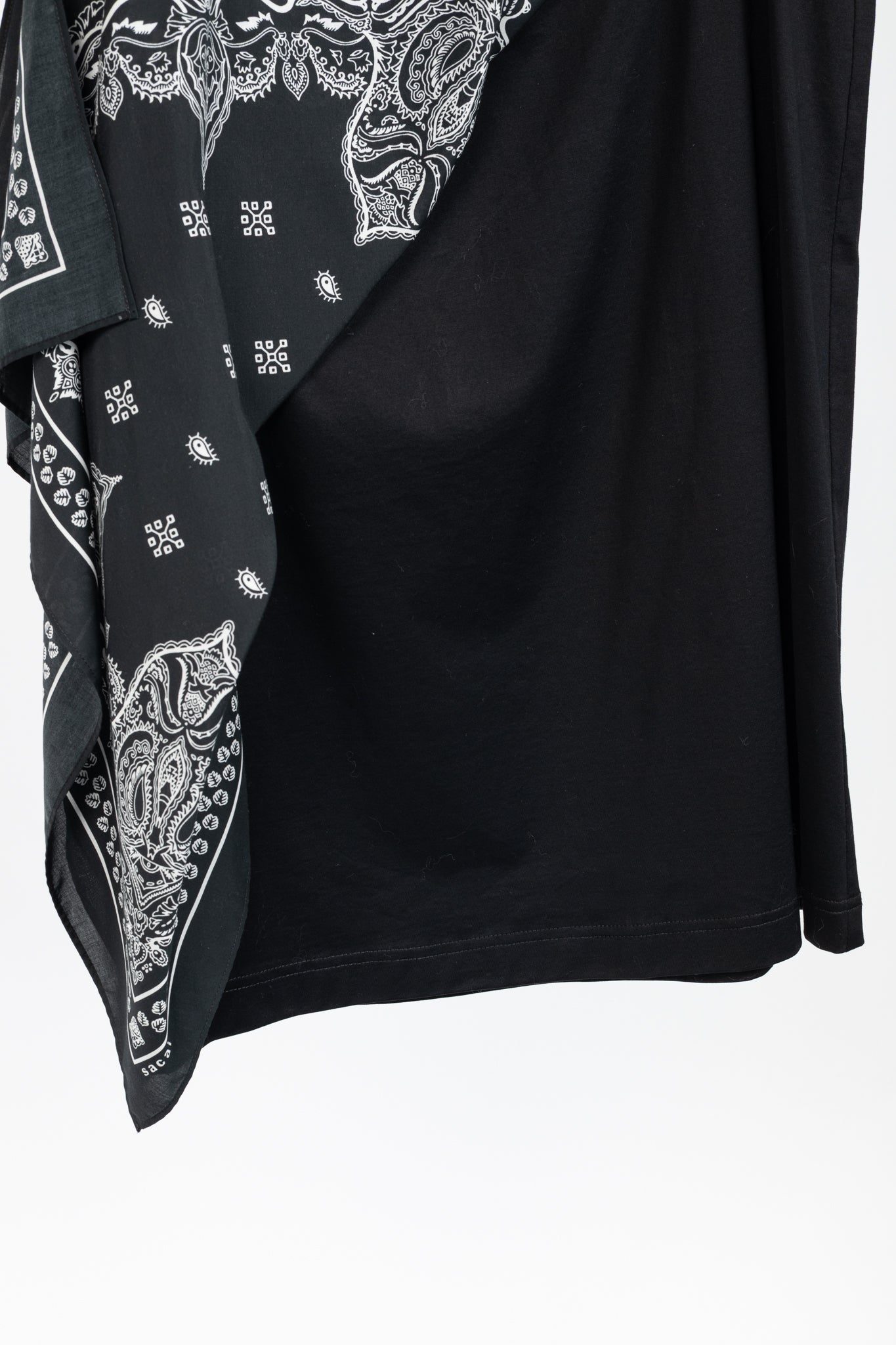 Sacai R/19 Black Cotton-Jersey Bandana-Drape Tank