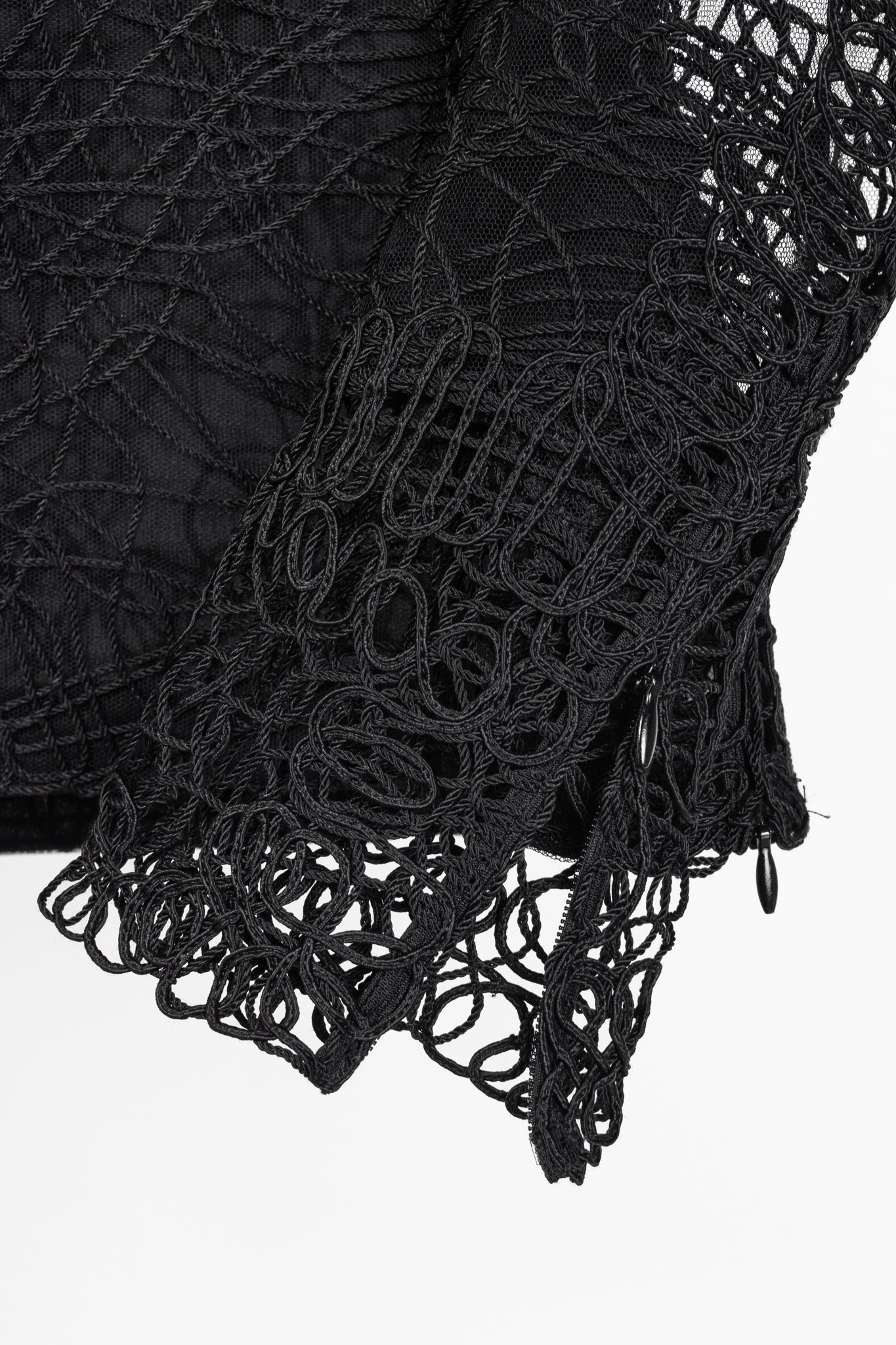 Tom Ford SS14 Black Soutache-Embroidered Long-Sleeve Top