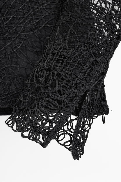 Tom Ford SS14 Black Soutache-Embroidered Long-Sleeve Top